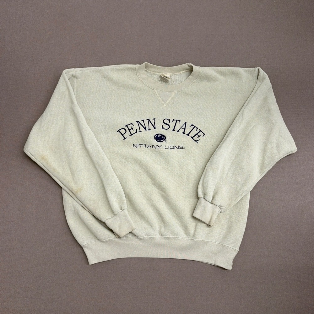 M.J. Soffe Penn State Nittany Lions Crewneck Sweatshirt Mens Large Oatmeal Grey